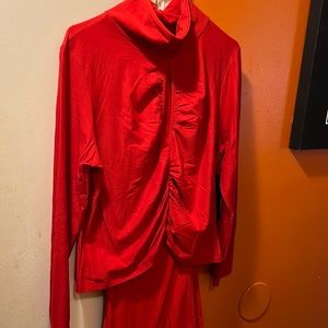 2pc red set top and bottom …size 1x new